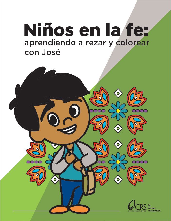 libro para colorear "Niños en la fe: aprendiendo a rezar y colorear con José"