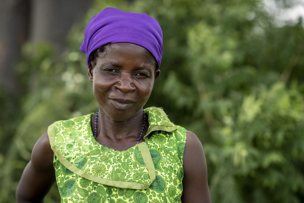 Woman from Malawi looks at camera