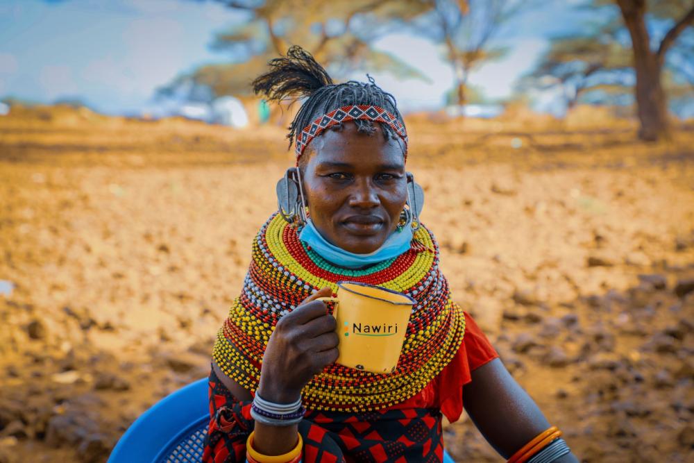Woman from Kenya looks at the camera