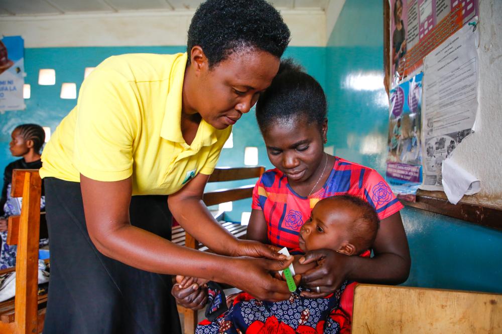 baby receives medical check up