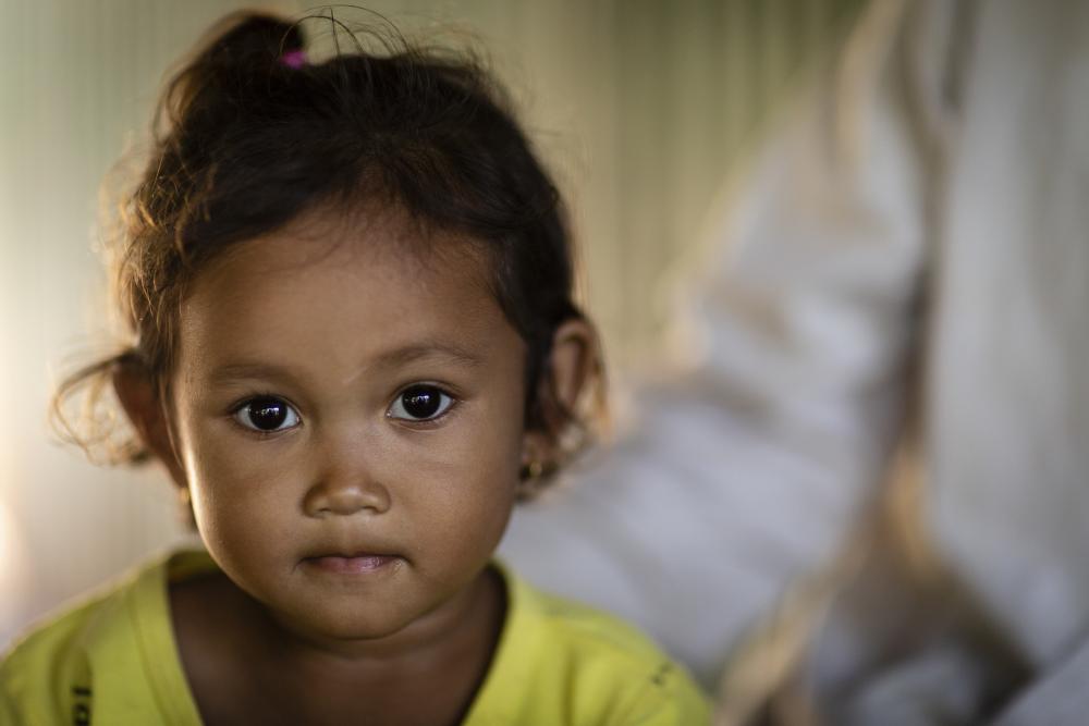 Girl staring at camera